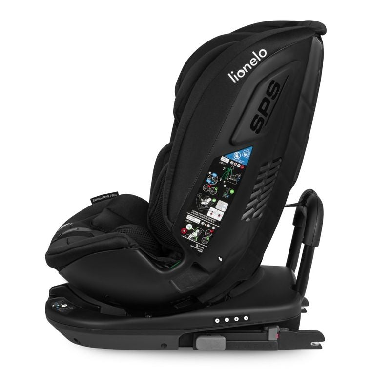 Lionelo, Bastiaan, RWF, I-size, fotelik samochodowy, Black Carbon, 0-36 kg, 40-150 cm