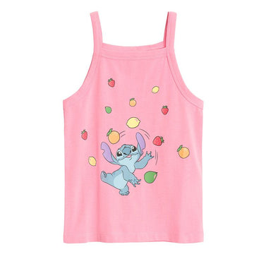 Cool Club, Bluzka dziewczęca na ramiączka, różowa, Lilo i Stitch