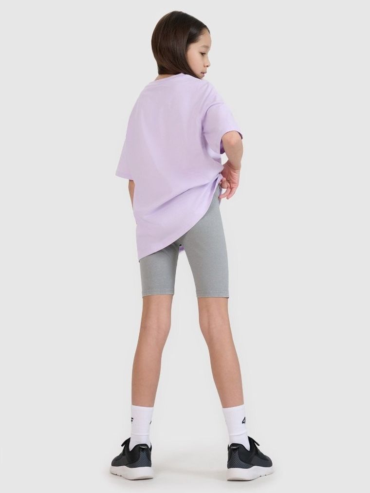 Legginsy dziewczęce, kolarki, szare, 4F