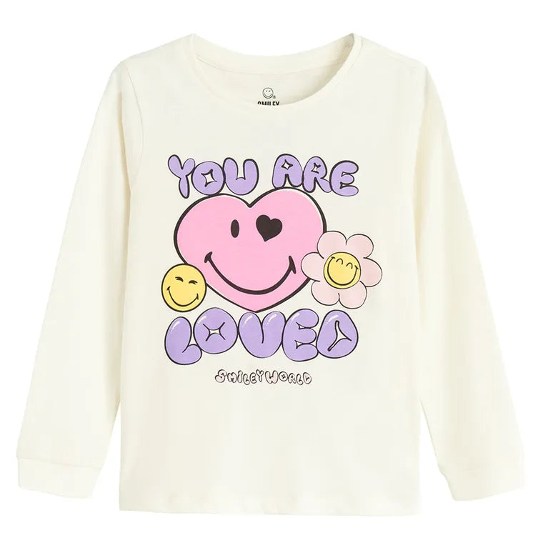 Cool Club, Piżama dziewczęca, ecru, SmileyWorld