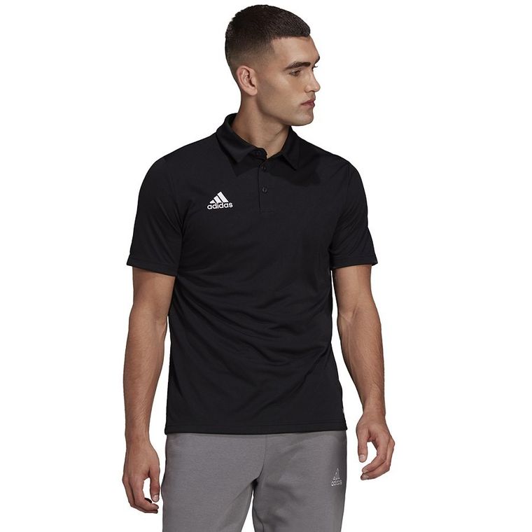 Koszulka polo męska z krótkim rękawem, czarna, Adidas Entrada 22 Polo