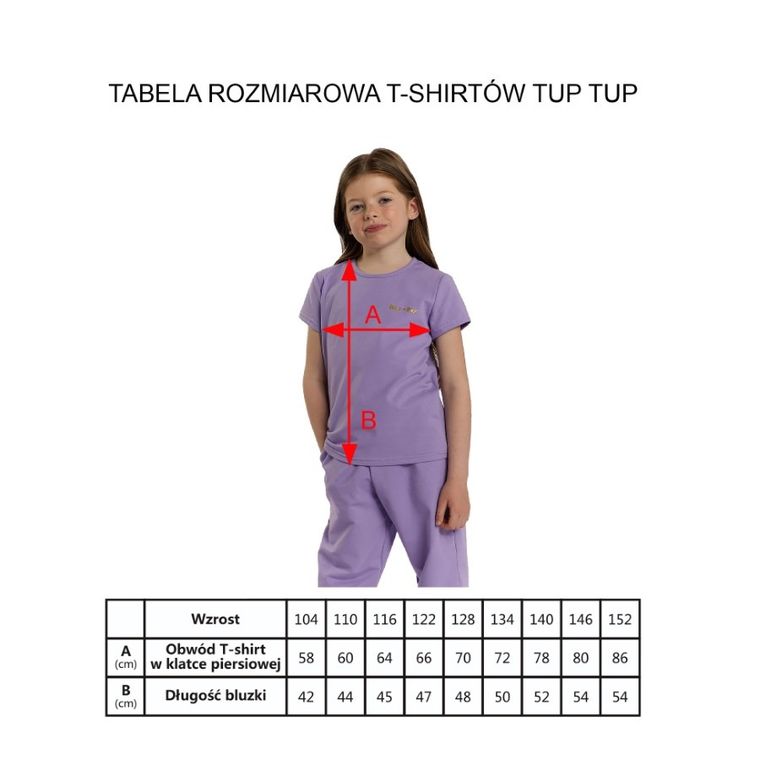T-shirt dziewczęcy, fioletowy, Tup Tup