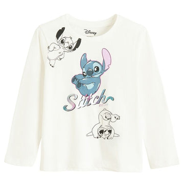 Cool Club, Bluzka dziewczęca z długim rękawem, biała, Lilo i Stitch