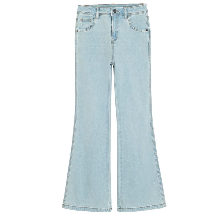 Regulowane spodnie jeansowe flare z przetarciami Cool Club