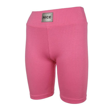 Legginsy dziewczęce, kolarki, prążkowane, różowe, Tup Tup