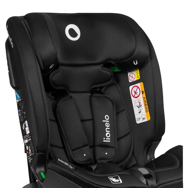 Lionelo, Bastiaan, RWF, I-size, fotelik samochodowy, Black Carbon, 0-36 kg, 40-150 cm