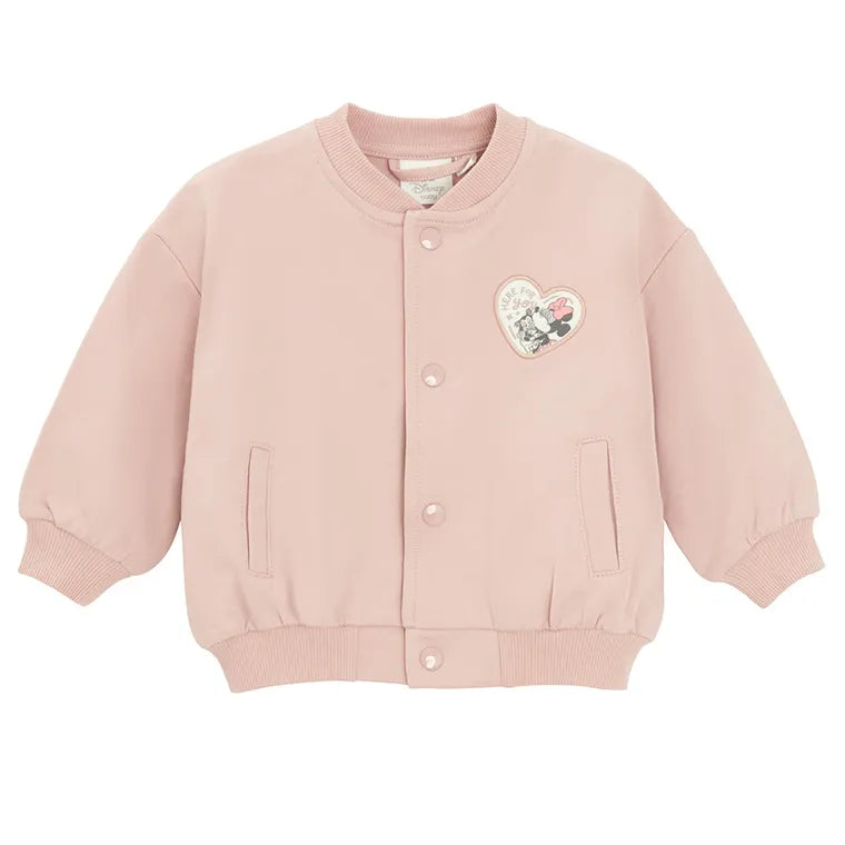 Cool Club, Bluza bejsbolówka dziewczęca, rozpinana, różowa, Myszka Minnie