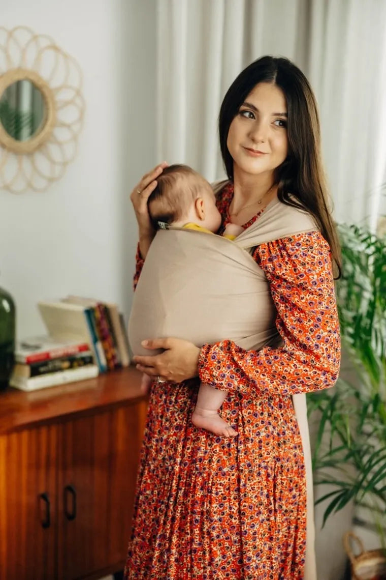 LennyLamb, chusta do noszenia dzieci, elastyczna, Nude Beige