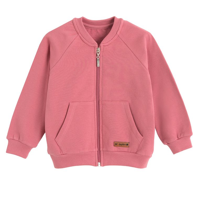 Bluza dziewczęca, rozpinana, różowa, Nicol
