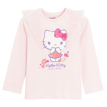 Cool Club, Bluzka dziewczęca z długim rękawem, różowa, Hello Kitty