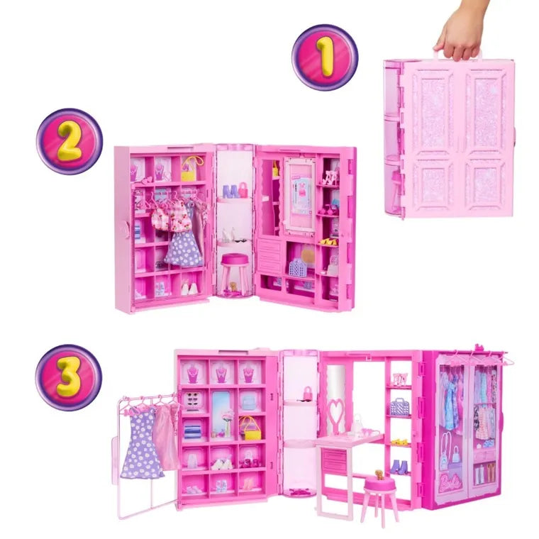 Barbie, Szafa Marzeń 3.0, domek do zabawy z lalką i akcesoriami
