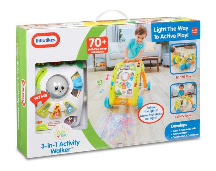 Little Tikes, chodzik i stół aktywności 3w1, zielony