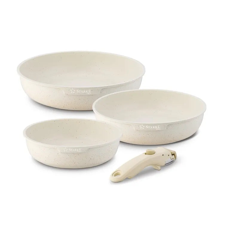 Starke Pro, Compacti Creamy, komplet patelni, 3 elementy