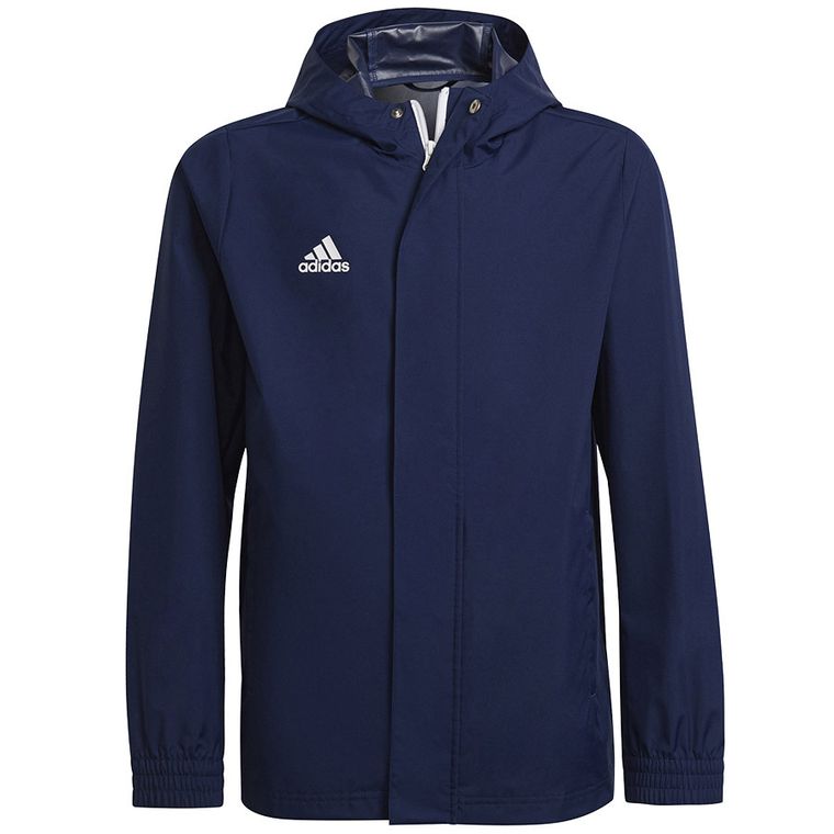 Kurtka dziecięca z kapturem, granatowa, Adidas Entrada 22