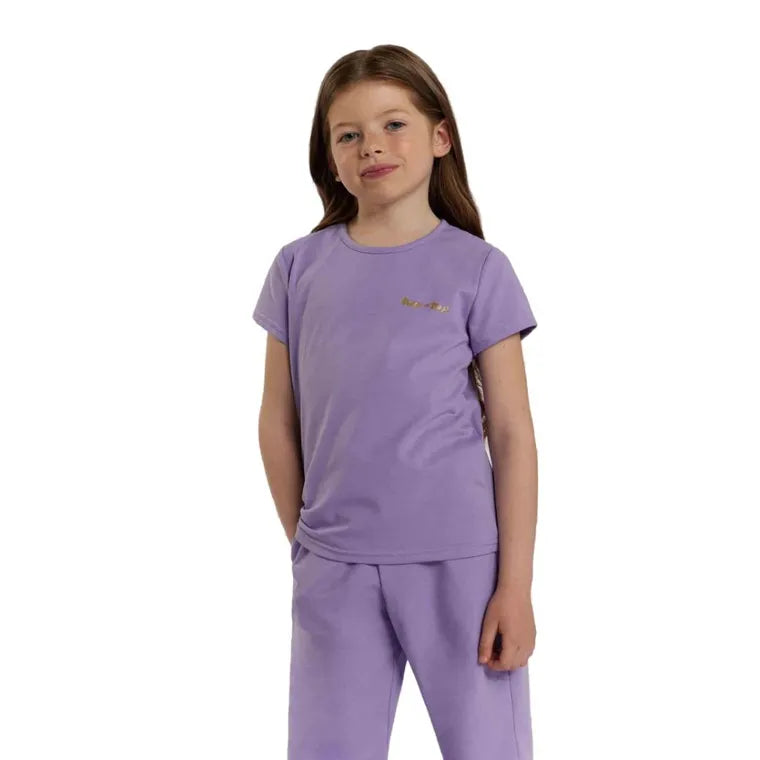 T-shirt dziewczęcy, fioletowy, Tup Tup