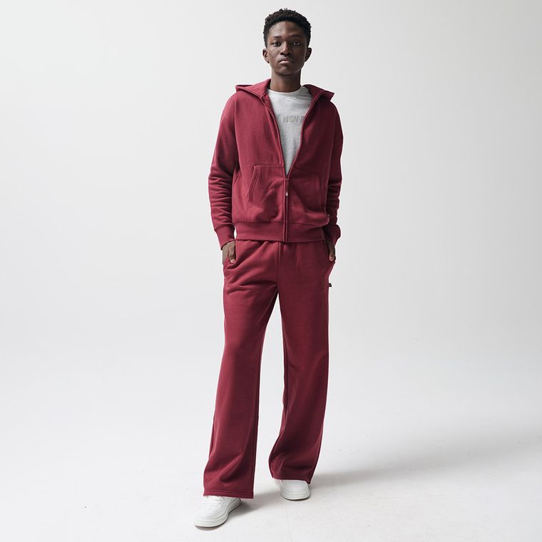 Rozpinana bordowa bluza oversize z kapturem NOWEAR