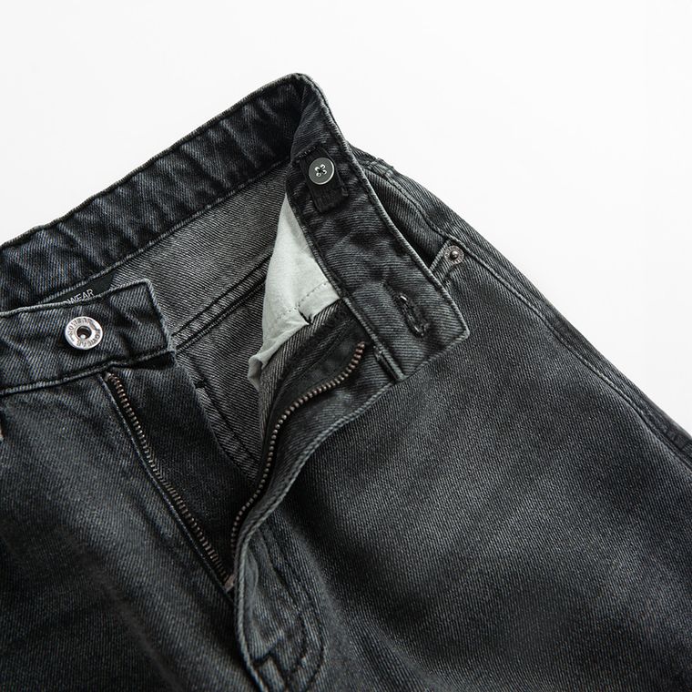 Regulowane grafitowe jeansy o kroju super baggy NOWEAR