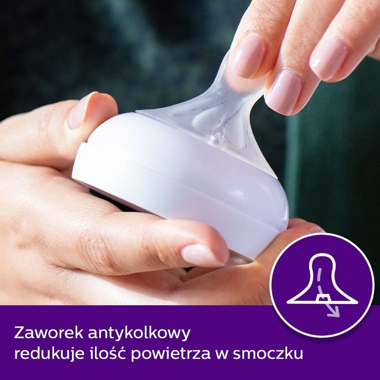 Philips Avent, Responsywne Smoczki Natural, smoczek do butelki, 6m+, 2 szt.