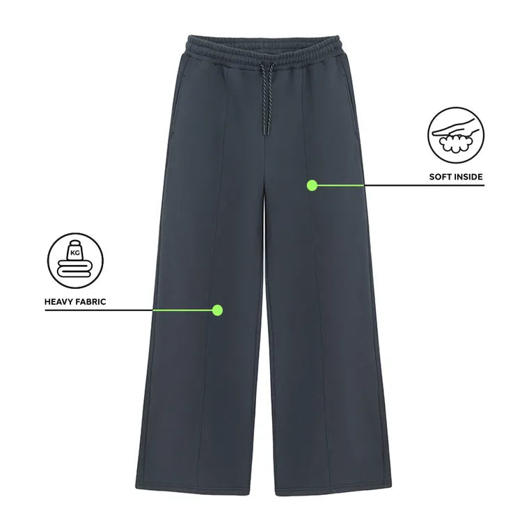 Spodnie dresowe z szeroką nogawką wide oversize NOWEAR