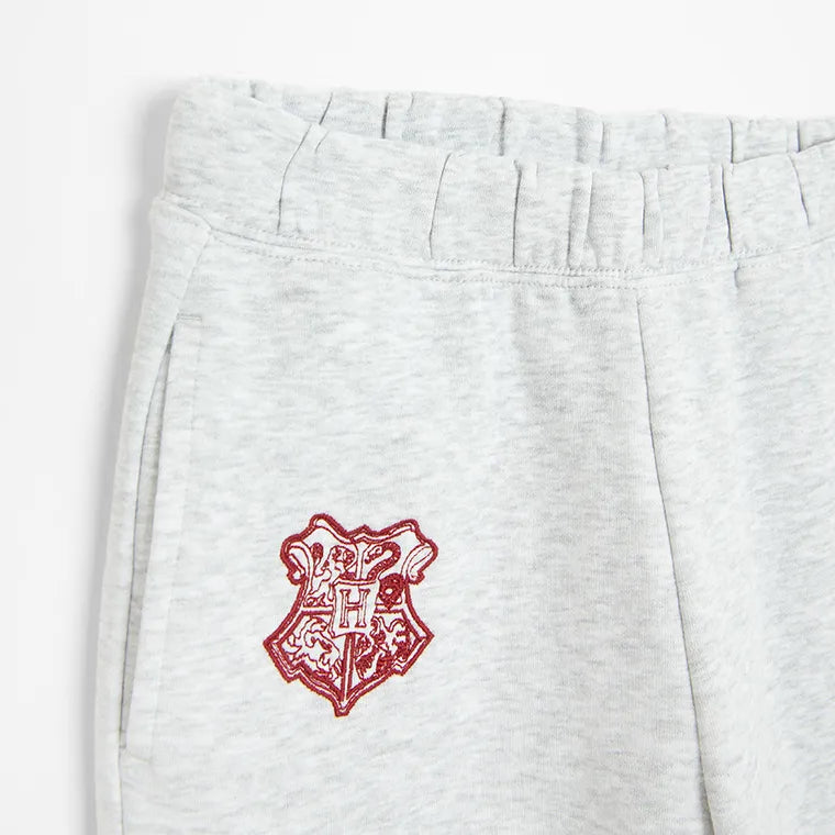 Cool Club, Spodnie dresowe dziewczęce, wide leg, szare, Harry Potter