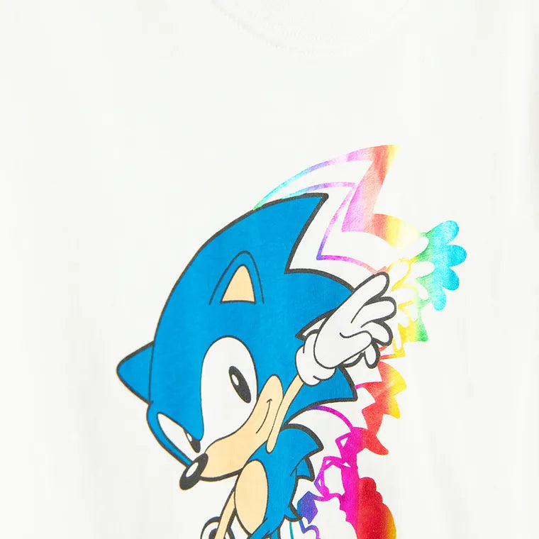 Cool Club, T-shirt chłopięcy, biały, Sonic the Hedgehog