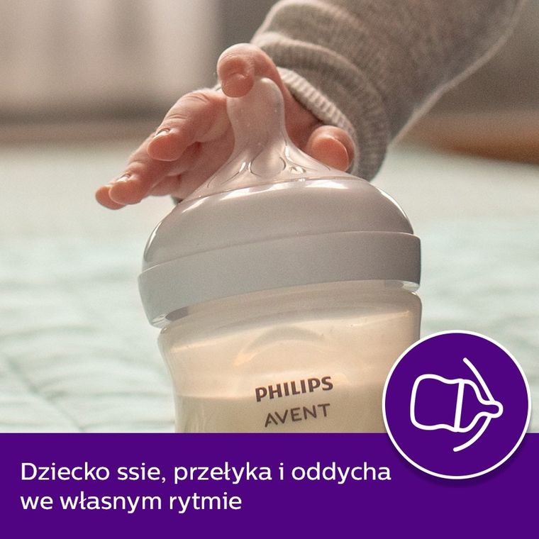 Philips Avent, Responsywne Smoczki Natural, smoczek do butelki, 6m+, 2 szt.