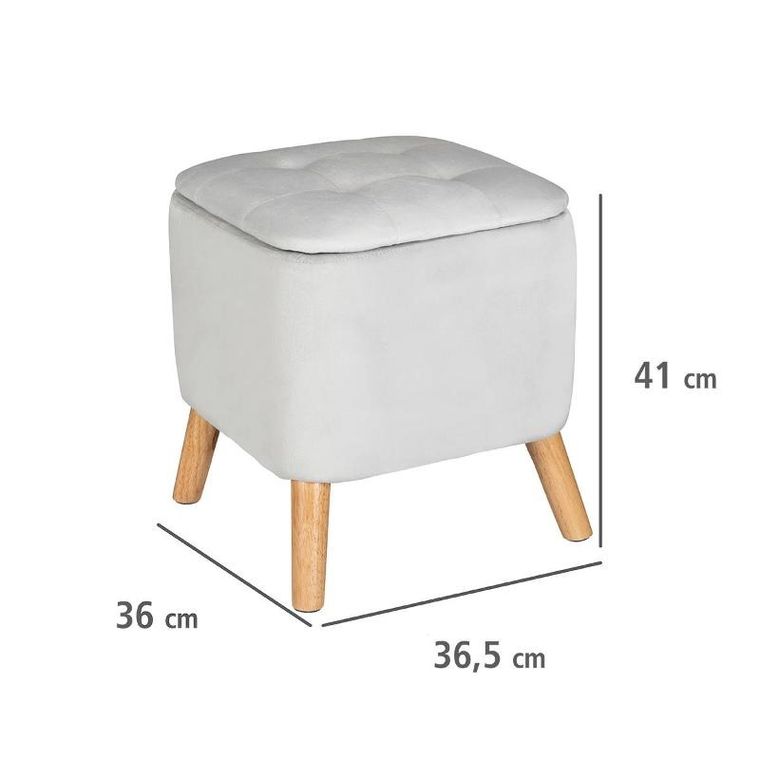 Wenko, pufa do salonu, Emma, welurowa, z miejscem do przechowywania, 42.5 cm