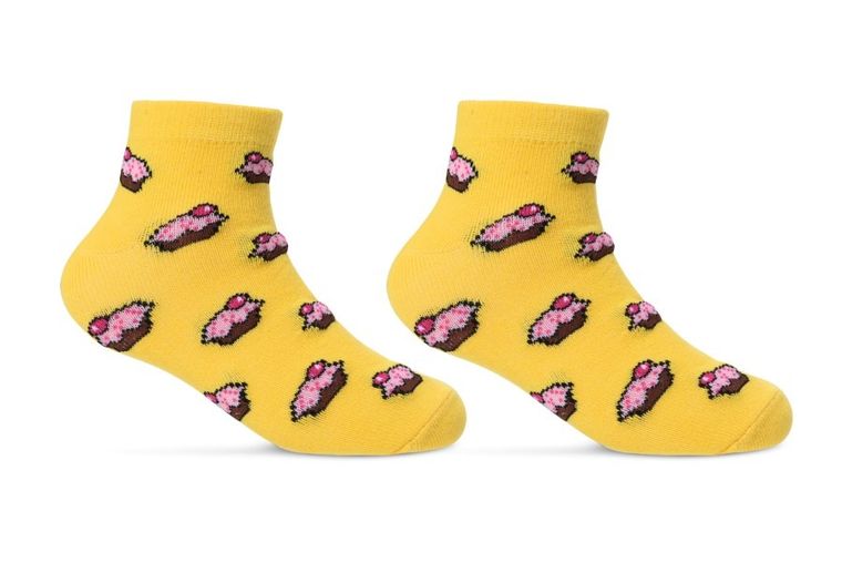 Skarpetki dziewczęce, stopki, żółte, Be Snazzy