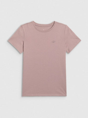T-shirt dziewczęcy, beżowy, 4F