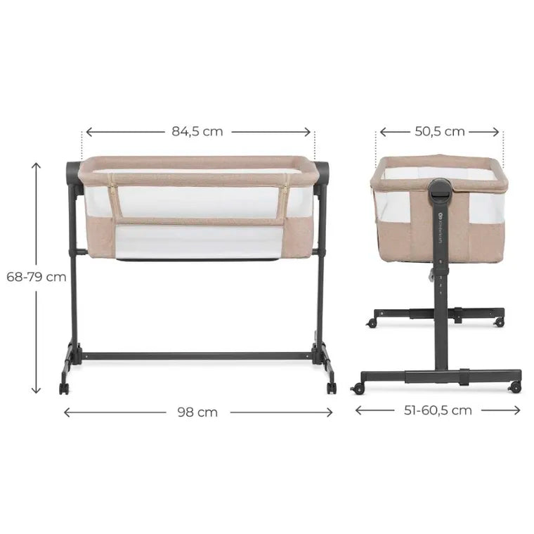 Kinderkraft, Nestee Up 2, łóżeczko dostawne, light grey
