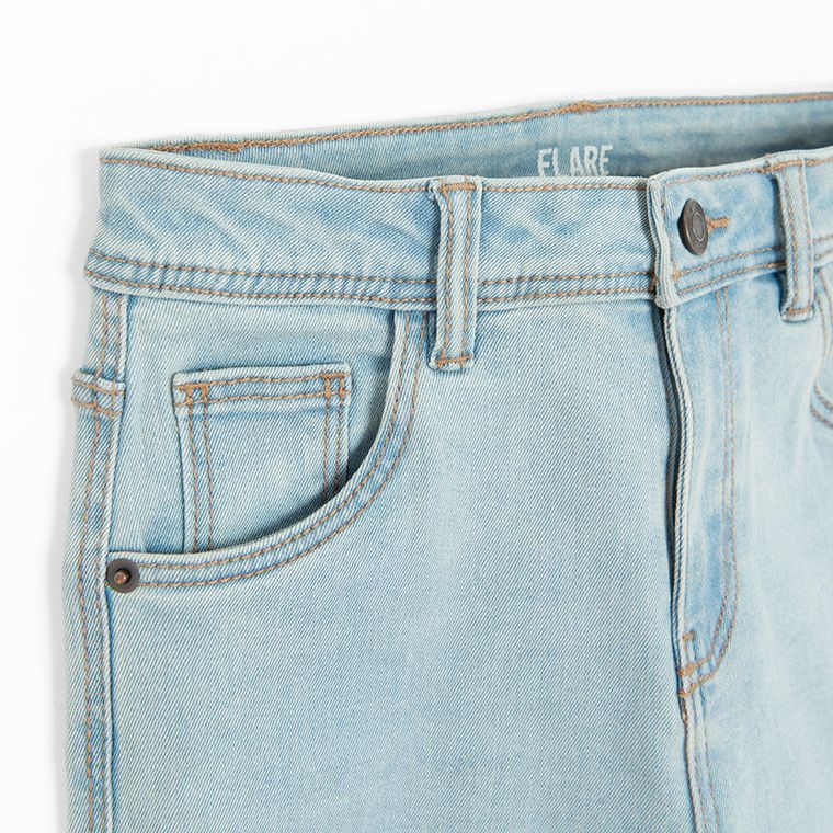 Regulowane spodnie jeansowe flare z przetarciami Cool Club