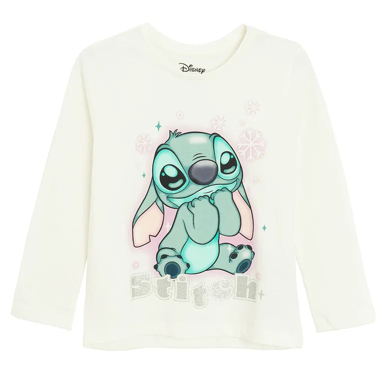 Cool Club, Bluzka dziewczęca z długim rękawem, biała, Lilo i Stitch