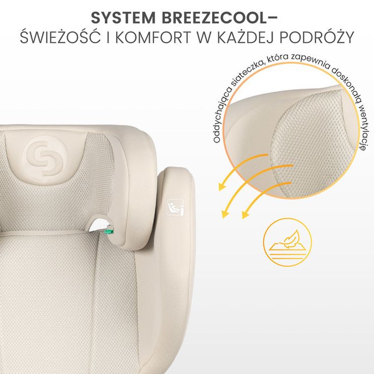 Caretero, Breezy, fotelik samochodowy 2w1, podstawka, black, 100-150 cm