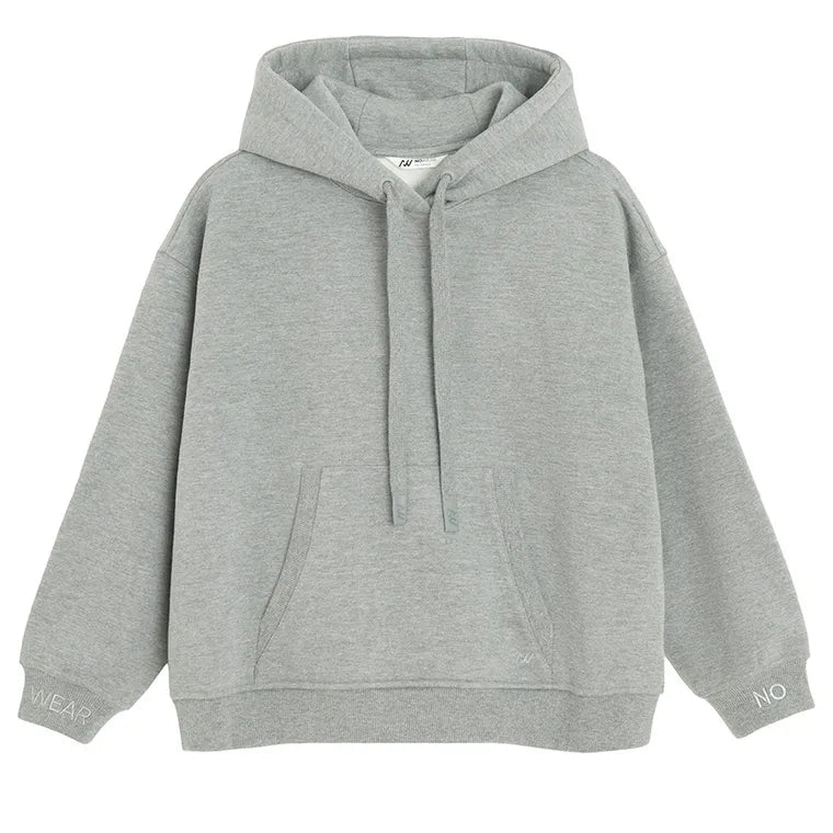 Szara bluza z kapturem o kroju oversize NOWEAR