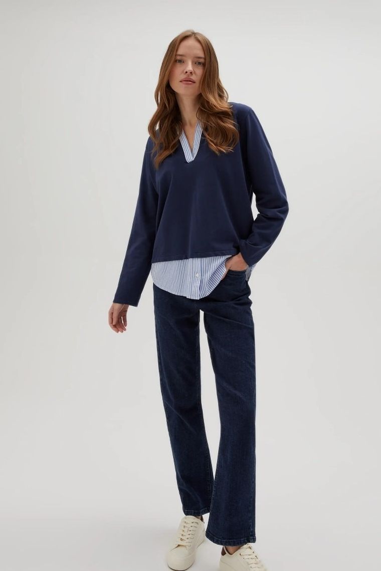 Bluza damska, granatowa, Moodo