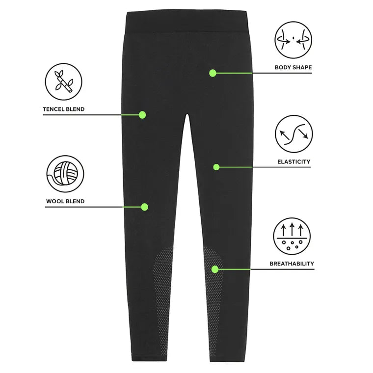 Różowe legginsy termoaktywne z domieszką wełny NOWEAR