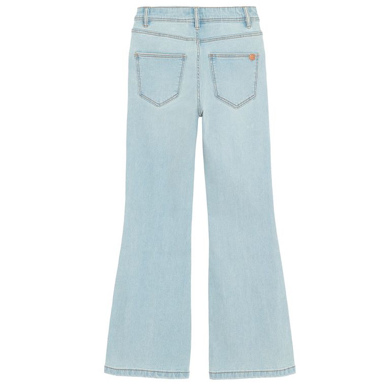 Regulowane spodnie jeansowe flare z przetarciami Cool Club