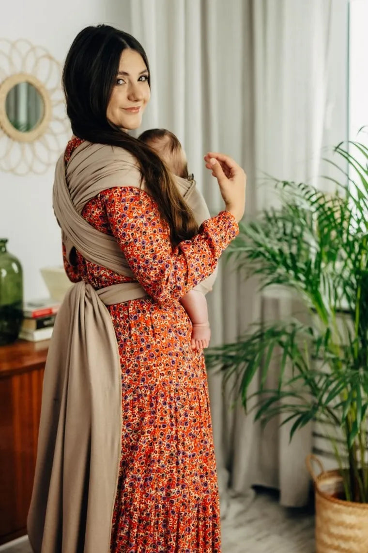LennyLamb, chusta do noszenia dzieci, elastyczna, Nude Beige