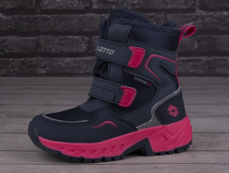 Buty zimowe dziecięce, ocieplane, czarne, Lotto
