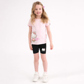 Cool Club, Legginsy dziewczęce, kolarki, czarne, Hello Kitty