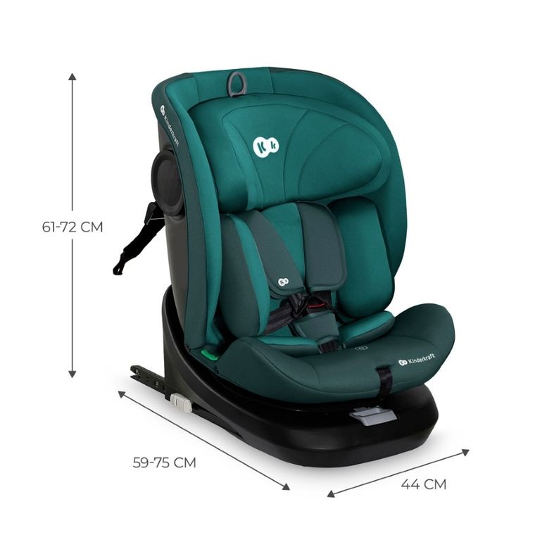 Kinderkraft, I-Grow, fotelik samochodowy, I-Size, Green, 40-150 cm