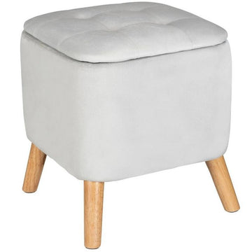 Wenko, pufa do salonu, Emma, welurowa, z miejscem do przechowywania, 42.5 cm