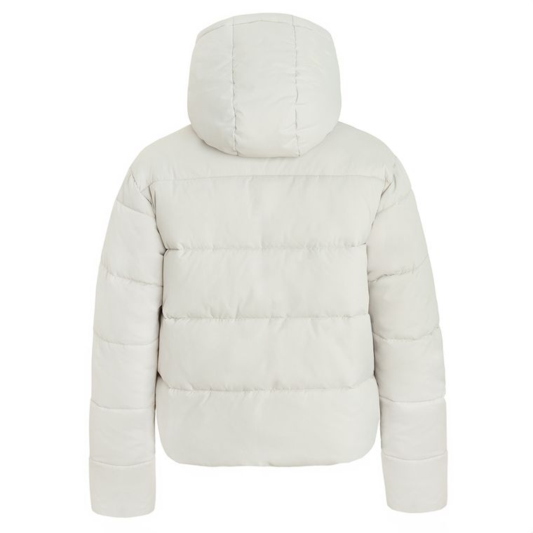 Szara ocieplana kurtka z kapturem cropped NOWEAR