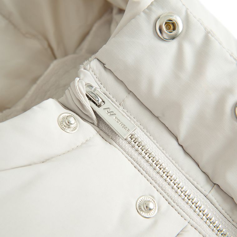 Szara ocieplana kurtka z kapturem cropped NOWEAR
