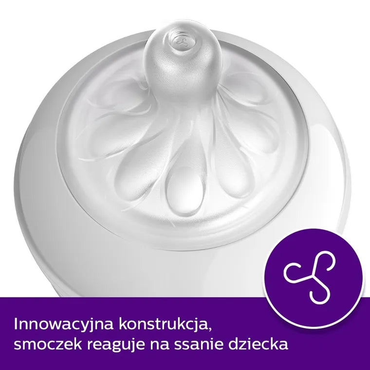 Philips Avent, Responsywne Smoczki Natural, smoczek do butelki, 6m+, 2 szt.