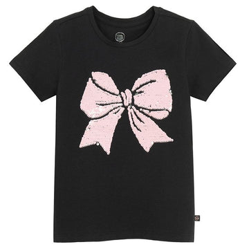 Cool Club, T-shirt dziewczęcy, grafitowy