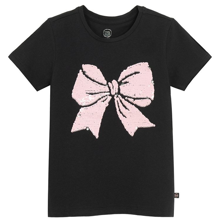Cool Club, T-shirt dziewczęcy, grafitowy