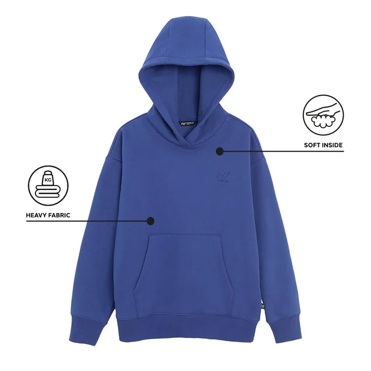 Niebieska bluza z kapturem o kroju oversize NOWEAR