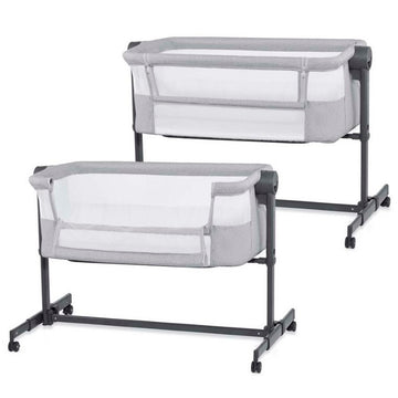Kinderkraft, Nestee Up 2, łóżeczko dostawne, light grey