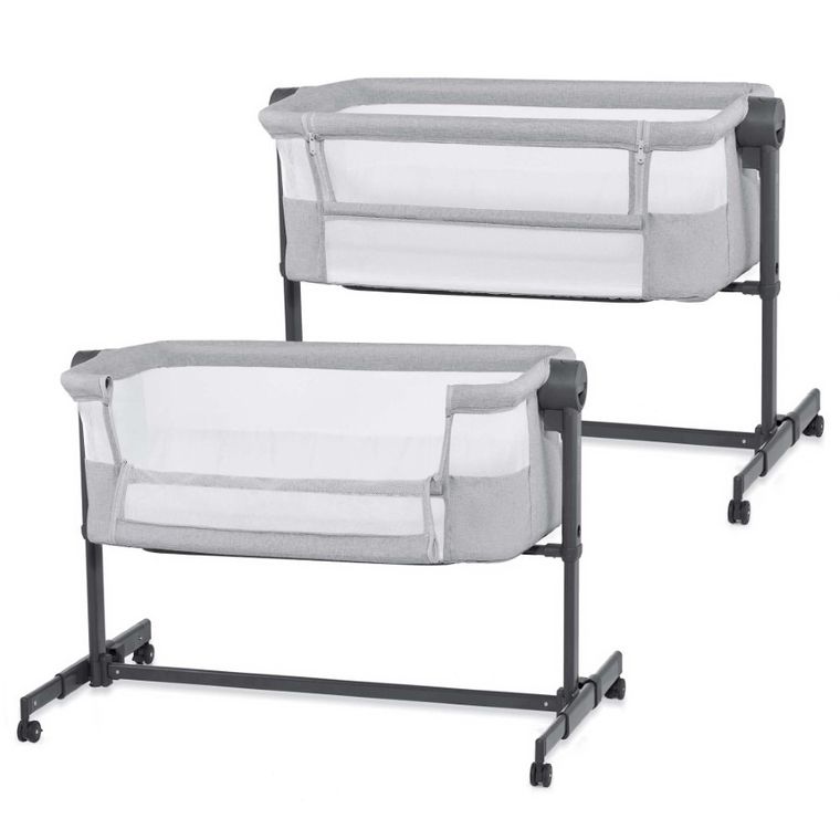 Kinderkraft, Nestee Up 2, łóżeczko dostawne, light grey
